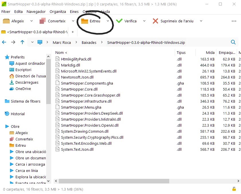 Extract files