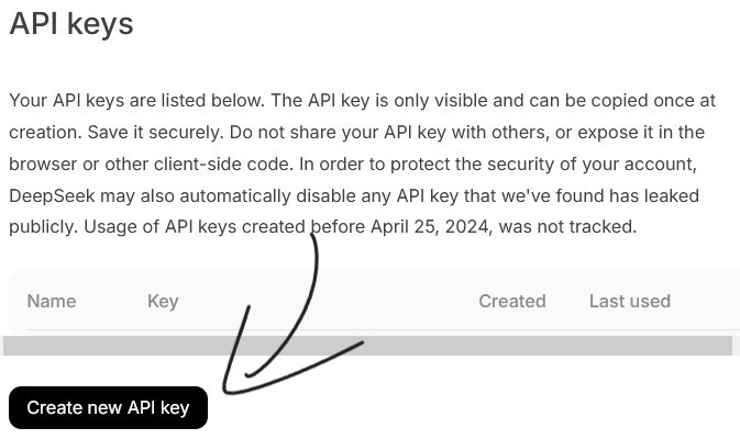 Create a new API key