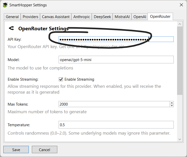 OpenRouter Settings